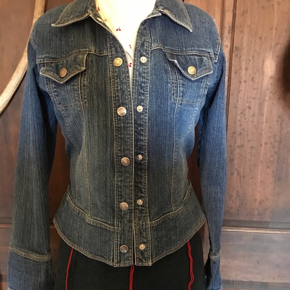 Jean snap up crop jacket SO